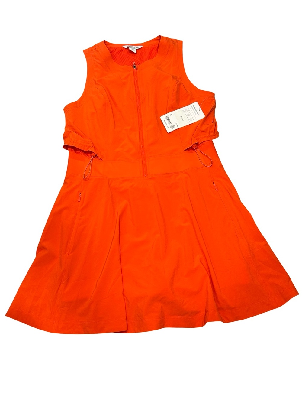 NWT Athleta Women’s Size 8 Orange Active Zip-Front Dress